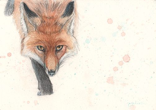 The Rogue ~ red fox watercolor painting